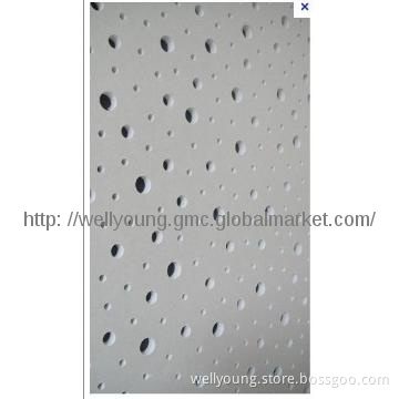 Perforated gypsum decorative ceiling tile